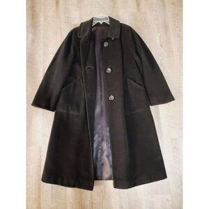 Queen Modes Vintage Black Wool Blend Coat/jacket Women's Petite